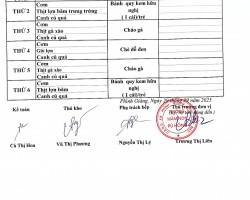 Thực đơn tháng 10