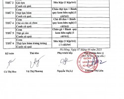 Thực đơn tháng 9.2025